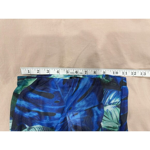 NWT Karen Millen Womens XS Blue Palm Print Beach Elastic Waist Maxi Skirt Retro - Picture 9 of 10